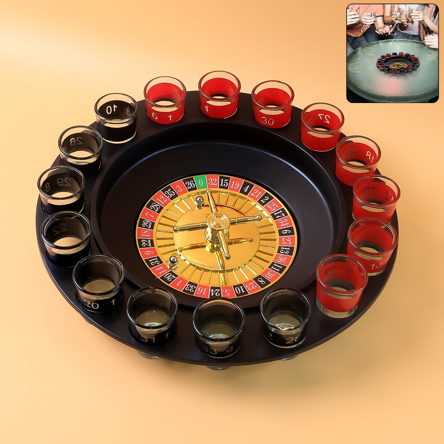 Casino Style Roulette Drinking Game Set Casino Style Roulette Drinking Game Set